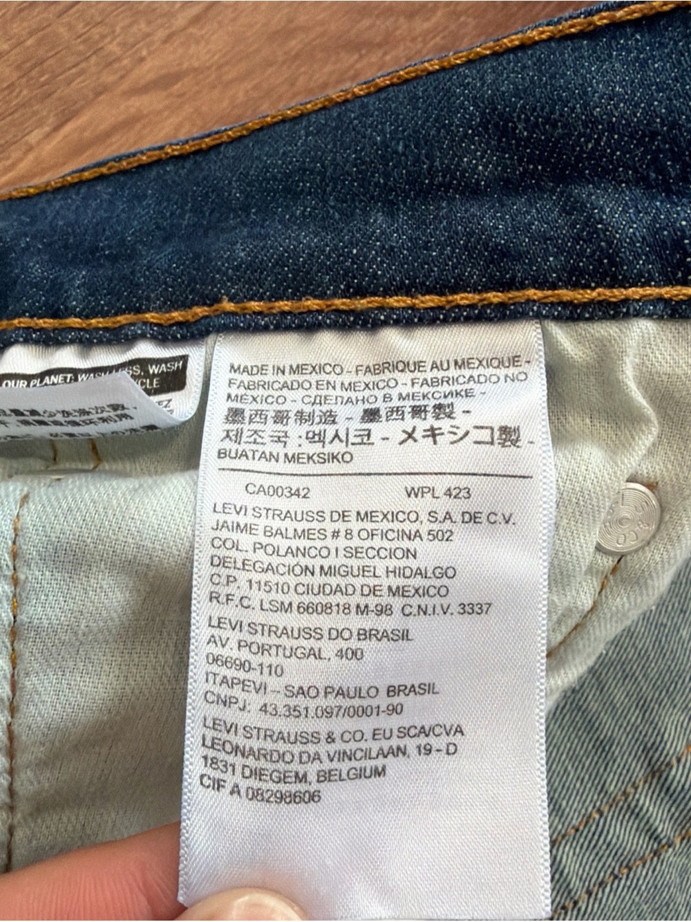Levi's 513 Jeans Mens 32x32 Blue Straight Dark Was Denim Stretch Pants Casual - Picture 7 of 12